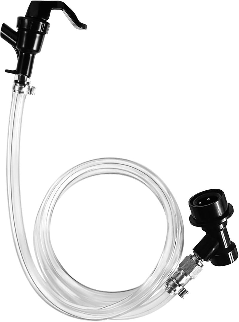 Ferroday 5ft Ball Lock Beer Line Assembly for Corny Keg Party Tap Ball Lock Keg Beer Line for Corny Keg Ball Lock Tap Beer Ball Lock Liquid Beer Tap for Corny Keg Tap Beer Line Anti-Loosen Clamp - Image 1